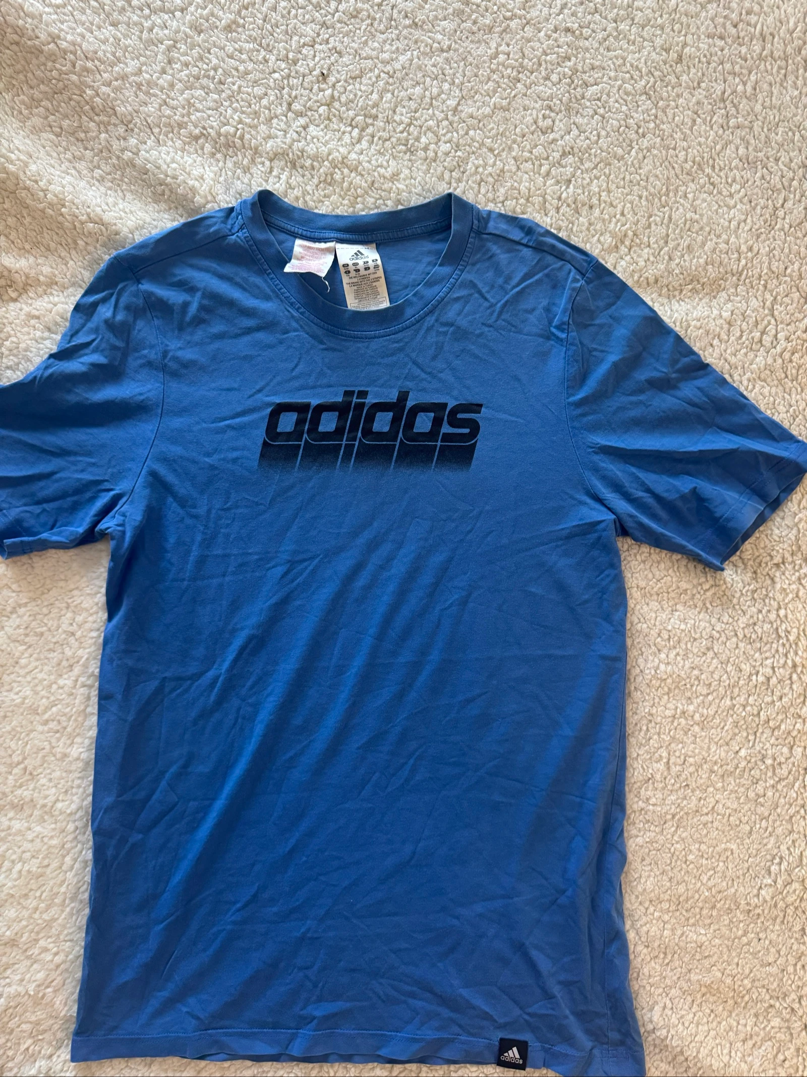 Adidas Logo Blue Y2K Sportswear Streetwear Retro Vintage XS 15-16Y Original T-Shirt – photo 16